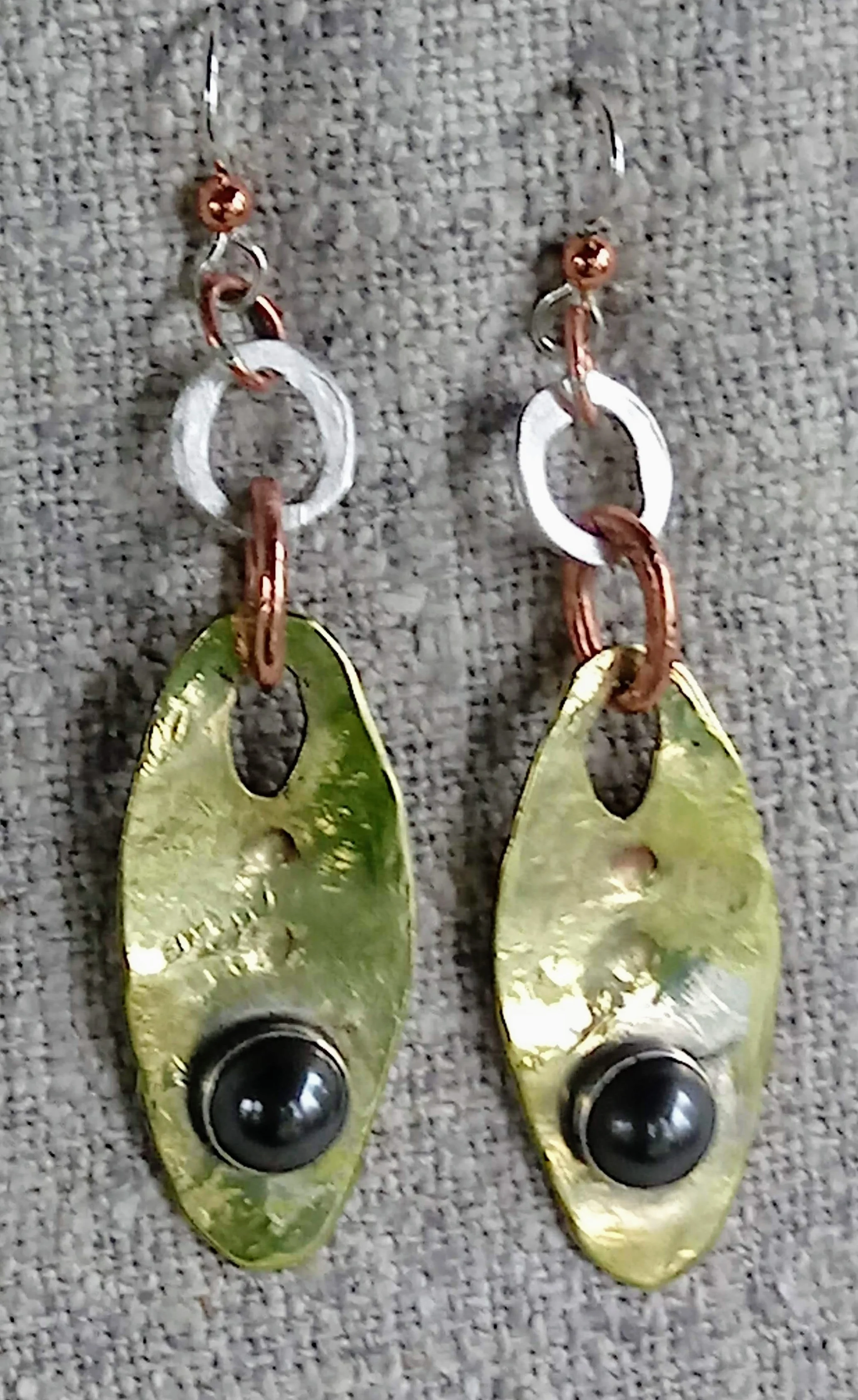 brass oval dangle drops (2018)