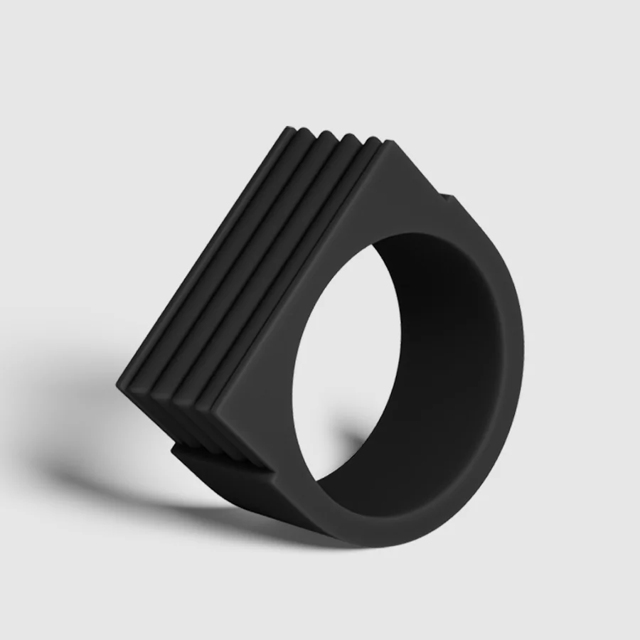 Bling 'Matte Black' Silicone Ring