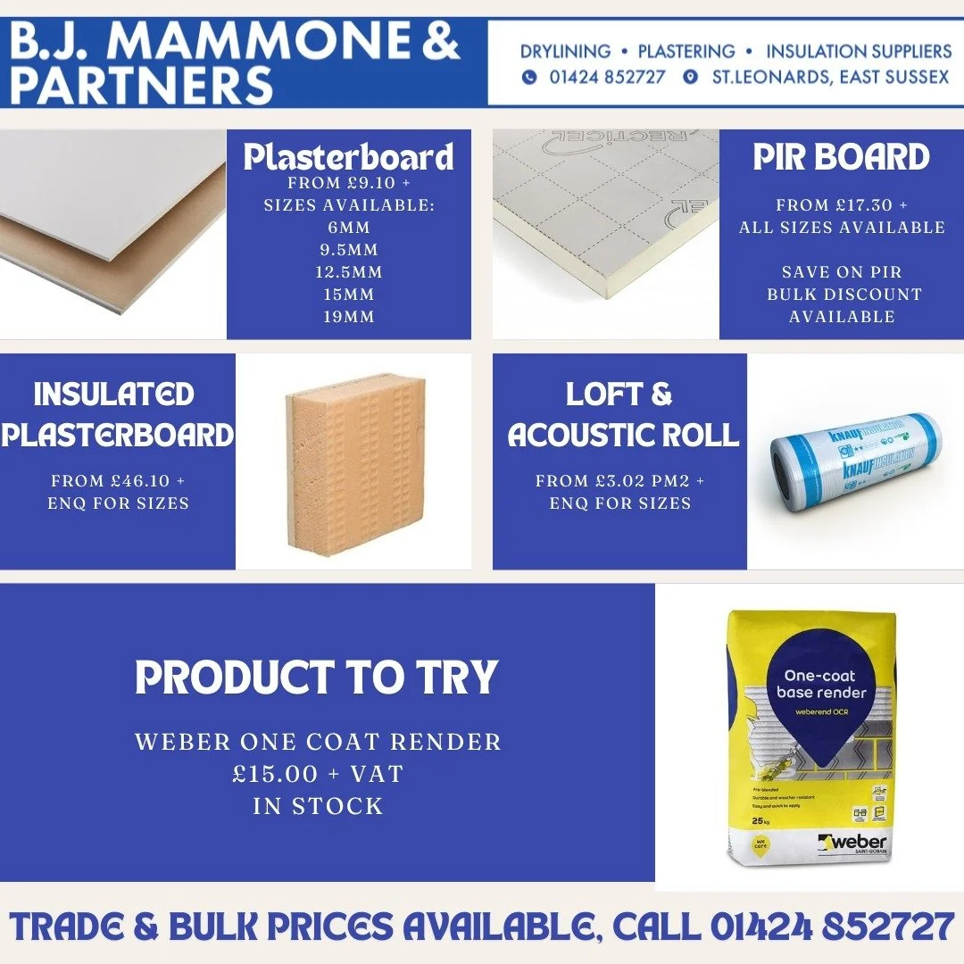 A quick update on our stock and pricing, give us a call or pop in if you are trade. If you are starting an extension or refurbishment, give us a shout!

01424 852727 

#hastings #refurbishment #property #construction