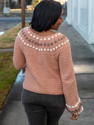 Crochet Pattern Hand Made Sweater Design For Ladies Bobble