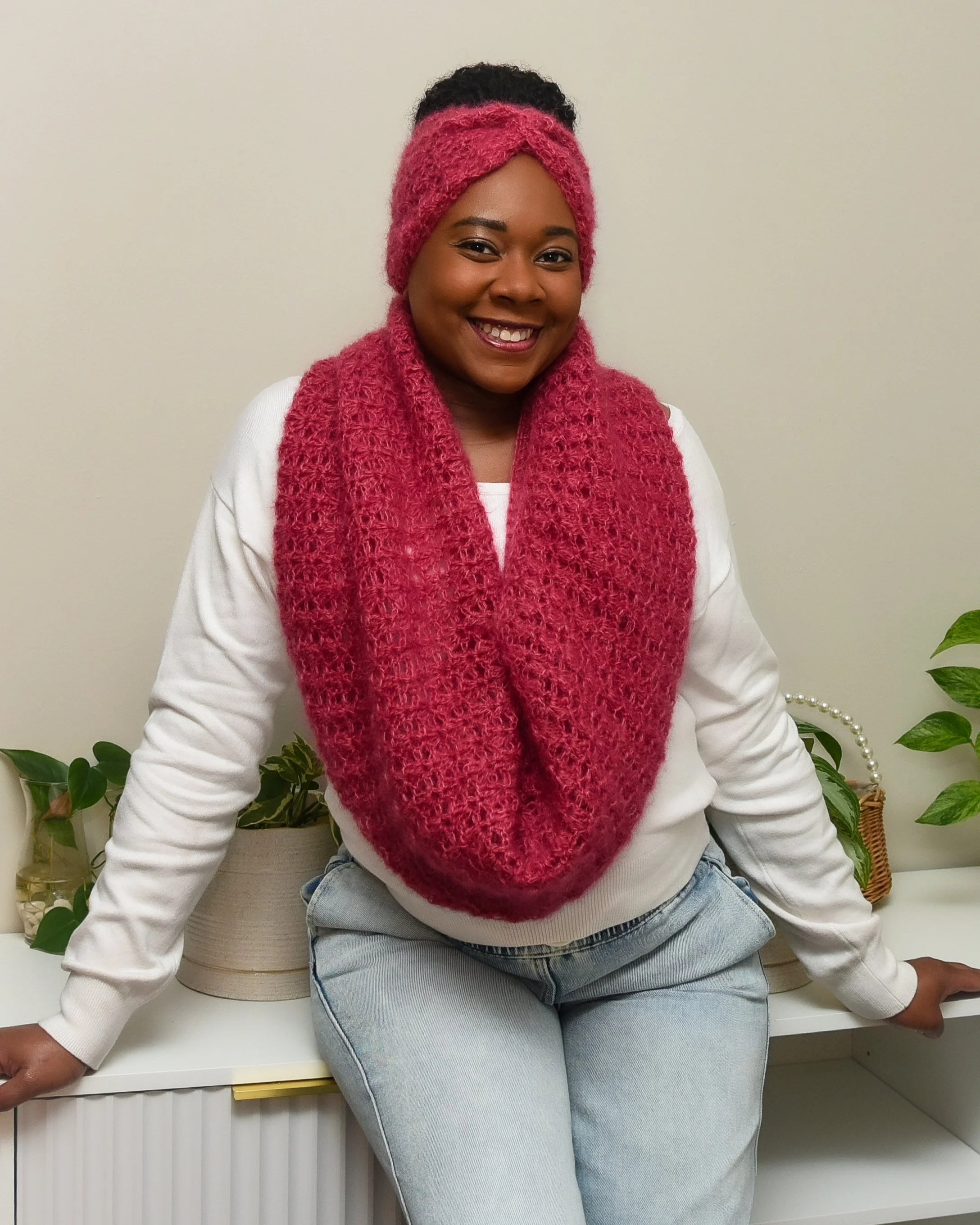 Feathered Kiss Cowl + Headband