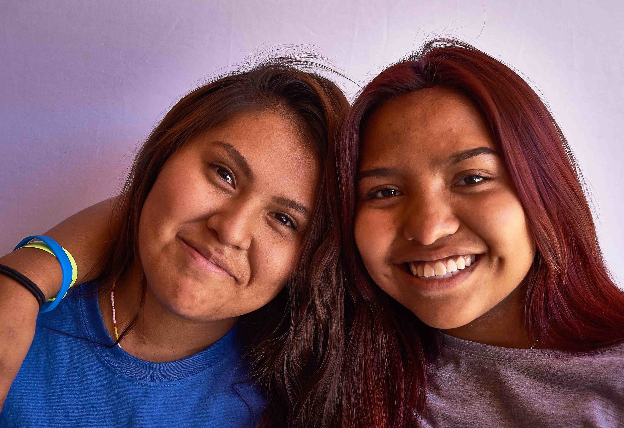 Female participants connect during an adolescent health program in Whiteriver, AZ/Fort Apache in 2016. Photo credit: Ed Cunicelli