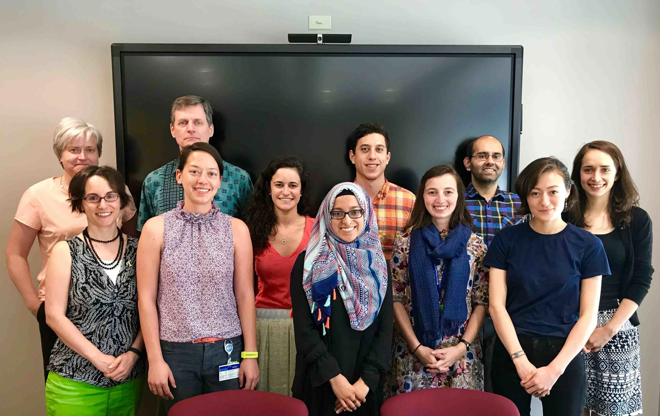 Leaders and students from the inaugraul 2017 Global Health Equity Scholars Program. L-R: Nancy Glass, Michele Decker, Peter Winch, Nina Martin, Erika Rief, Yousra Yusuf, Benjamin Ostrander, Rachael Pellegrino, Vinayak Bhardwaj, Kimiko Van Wickle, Amy McDonough. Photo credit: Sheridan Jones/AHW