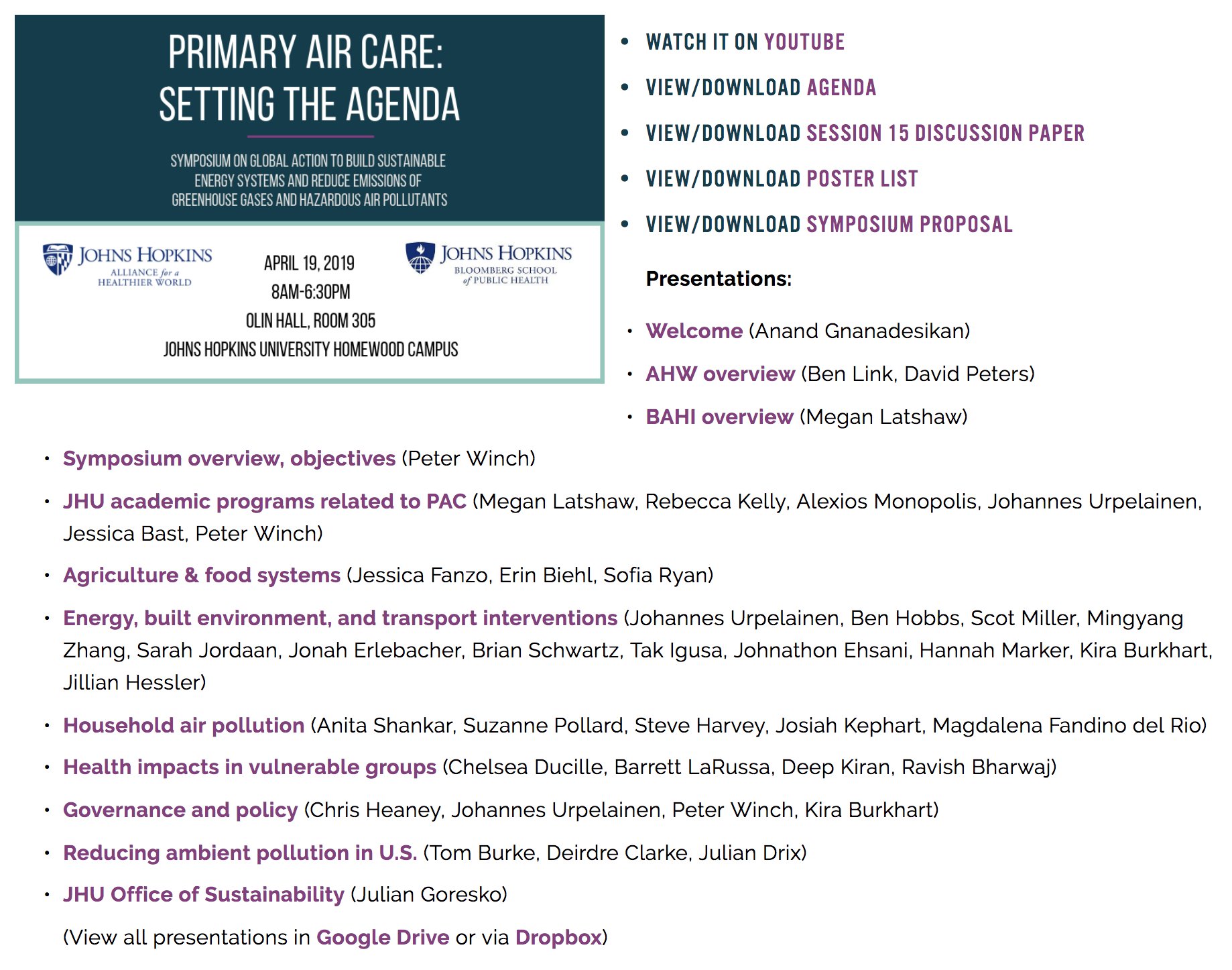 Resources from PAC symposium available here .