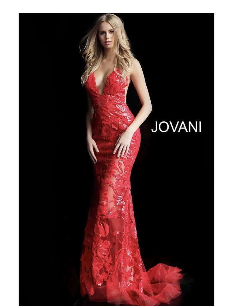 jovani red mermaid dress