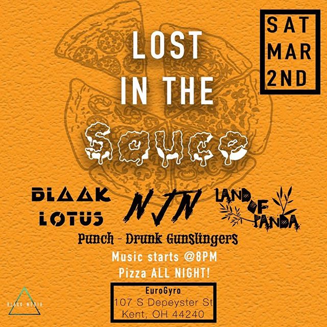 ‼️🚨SHOW ANNOUNCEMENT🚨‼️ Blaak Lotus's FIRST headlining show is at Euro Gyro in Kent!!! Will you be there to get lost in the sauce?

There will be performances all night long from our bros in @punchdrunkgunslingers , @landofpandaofficial , and @iamn