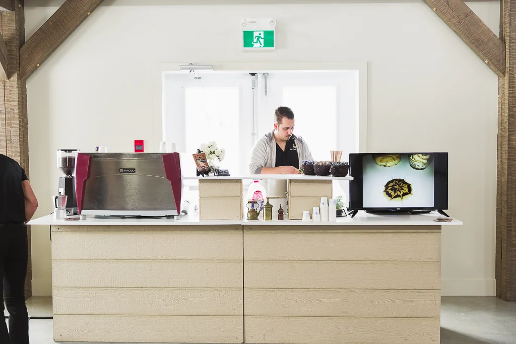 Joy Coffee Bar adds a coffee shop atmosphere to any event. Photo - Chantelle Dione Photography