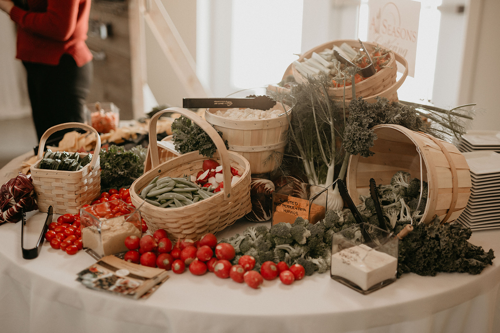 Well appointed garden veggie & dip spread by All Seasons Catering . Photo - Jozanna Theolynn Photography