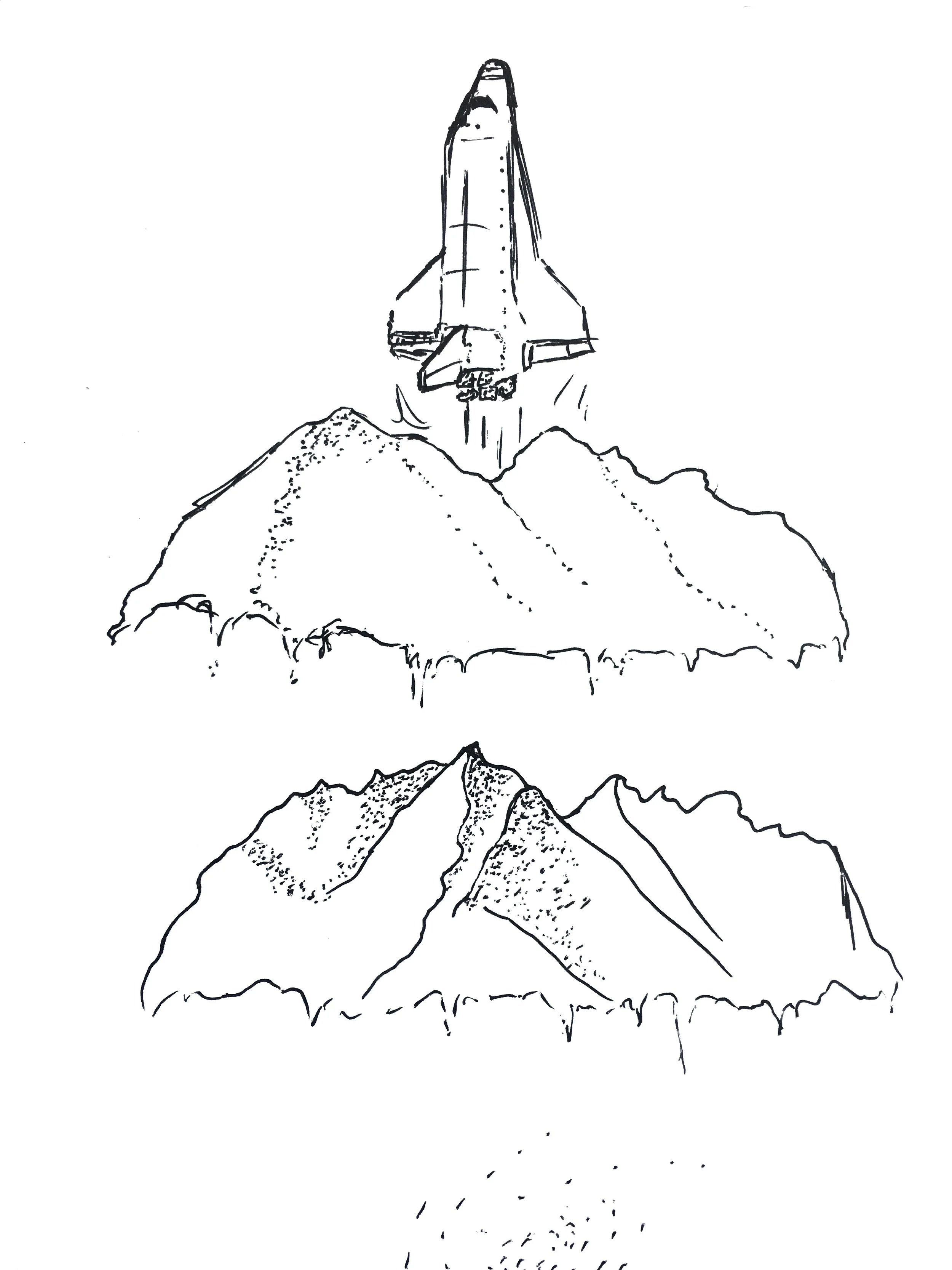 Blastoff rough sketch