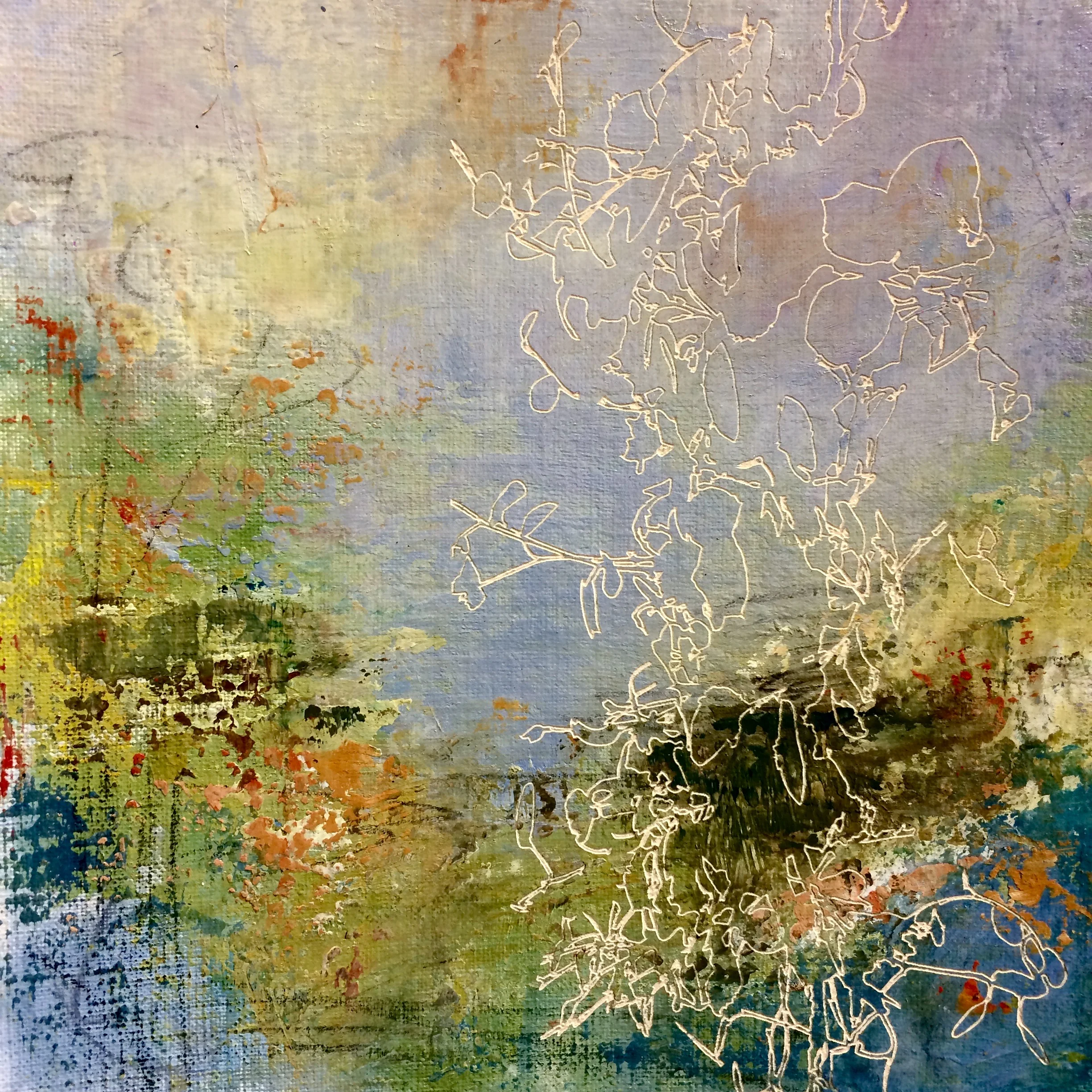 works on linen paper- "etched flora"