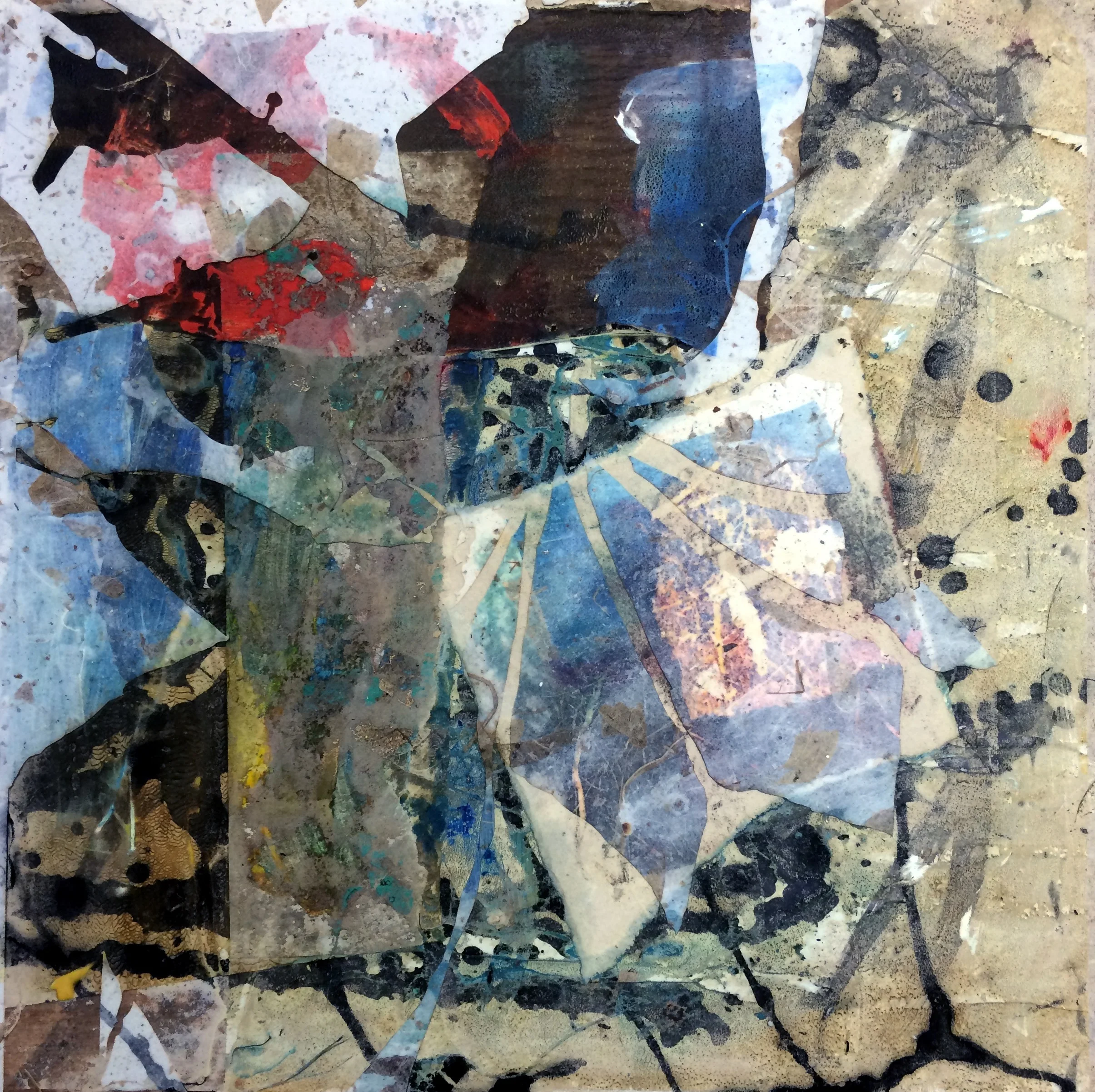 art prints-"thalo blue &amp; sand petals"