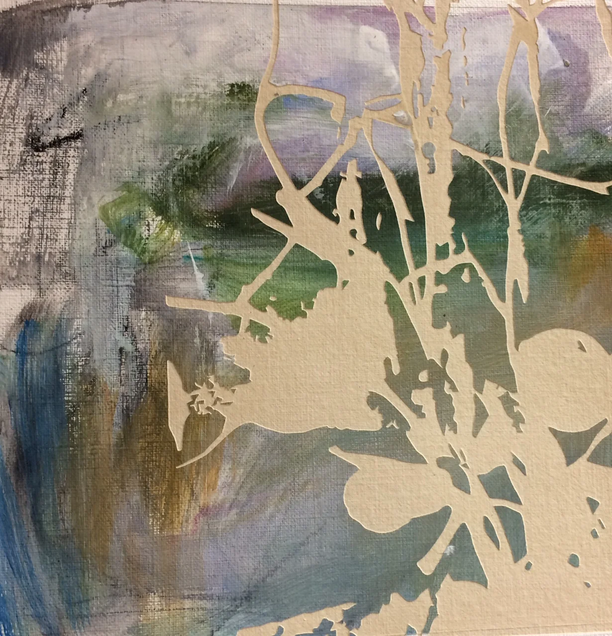 works on linen-"sage dusk"