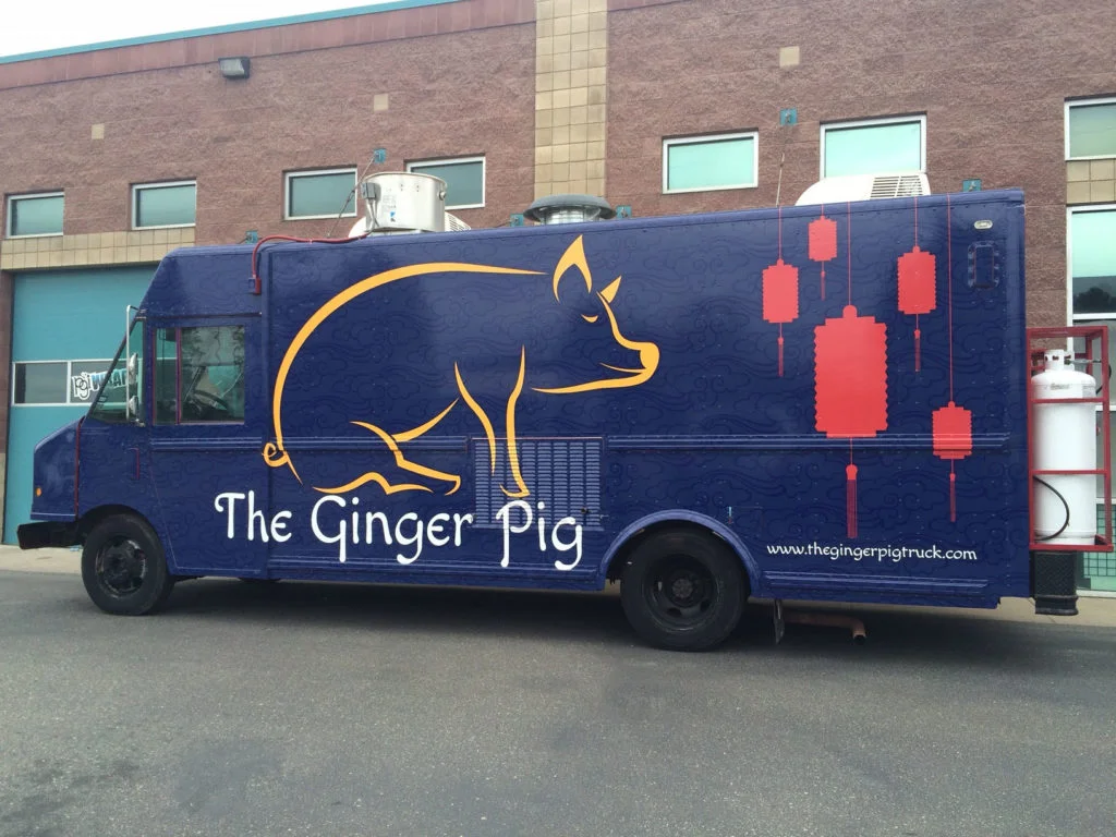 Picture of the Ginger Pig food truck after the wrap guys at PGI were done.