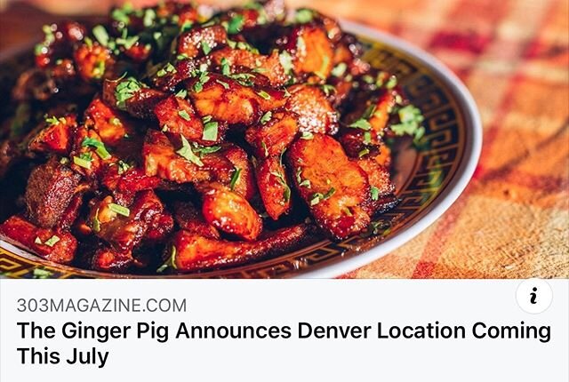The Ginger Pig, which started out as a&nbsp;food truck&nbsp;that mainly catered to the Boulder area, has announced that their vision is growing even bigger with a&nbsp;new location in Denver. Click the link in bio to read more.

Thank you @303_food 
