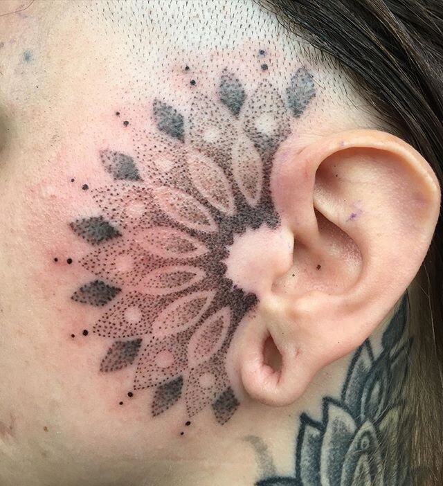 Half a mandala on arin. .
.
If you&rsquo;d like to have a dotwork mandala done, please email to set up an appointment.
Marivandaford@Gmail.com