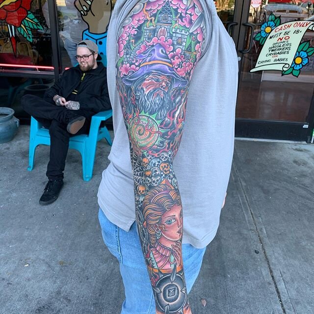Healed pictures of @matty_mal sleeve. This shit was fun. Be like Matt, get your shit finished and quit waiting around. Thanks brother always a pleasure. Blake&rsquo;s blind.