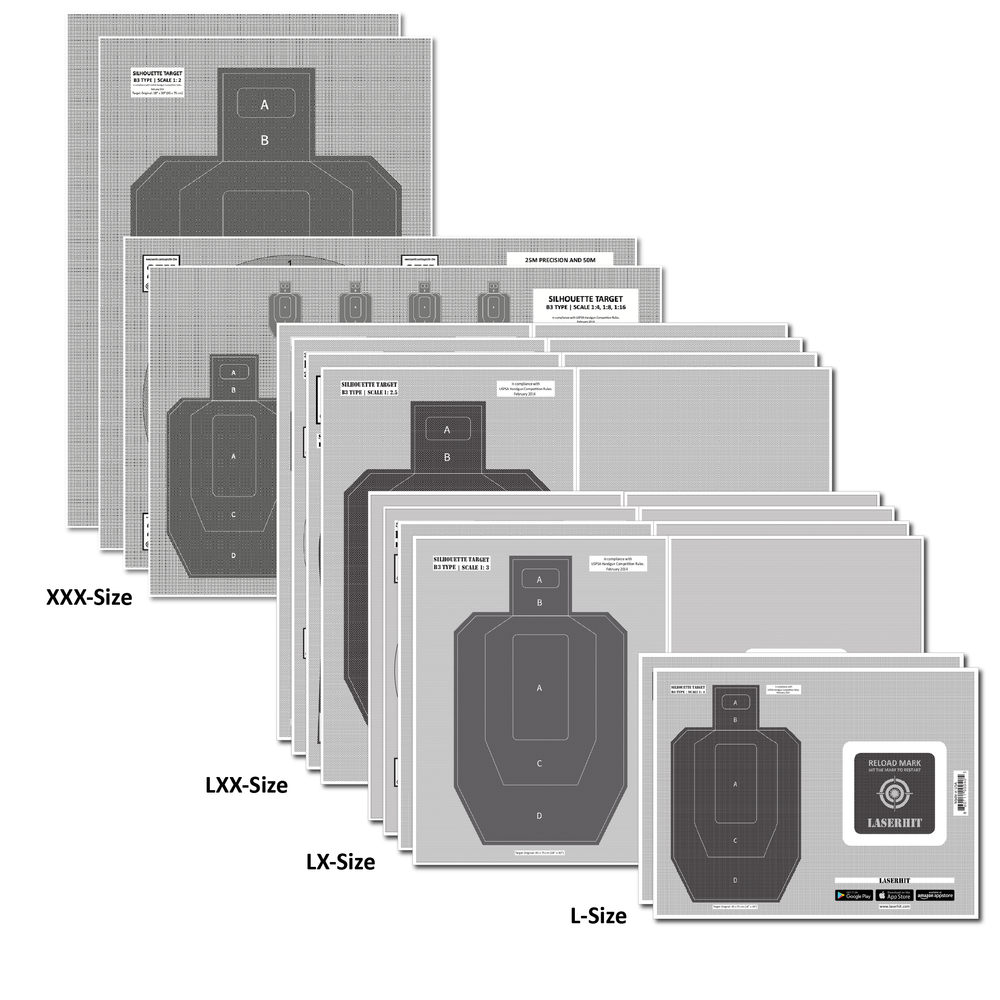 LaserHIT Dry Fire Targets Premium Paper Cardstock and Heavy Duty