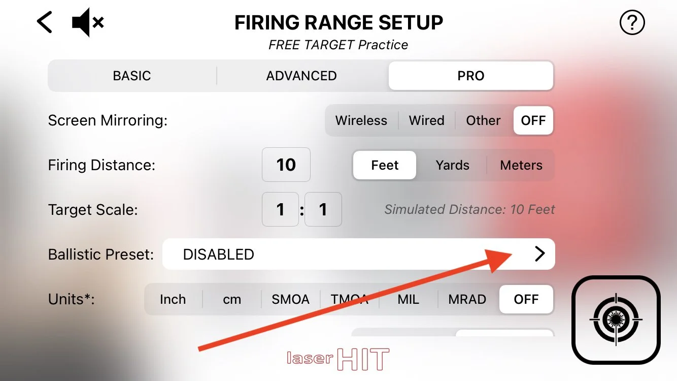 1. Tap on Ballistic preset button (Copy) (Copy)