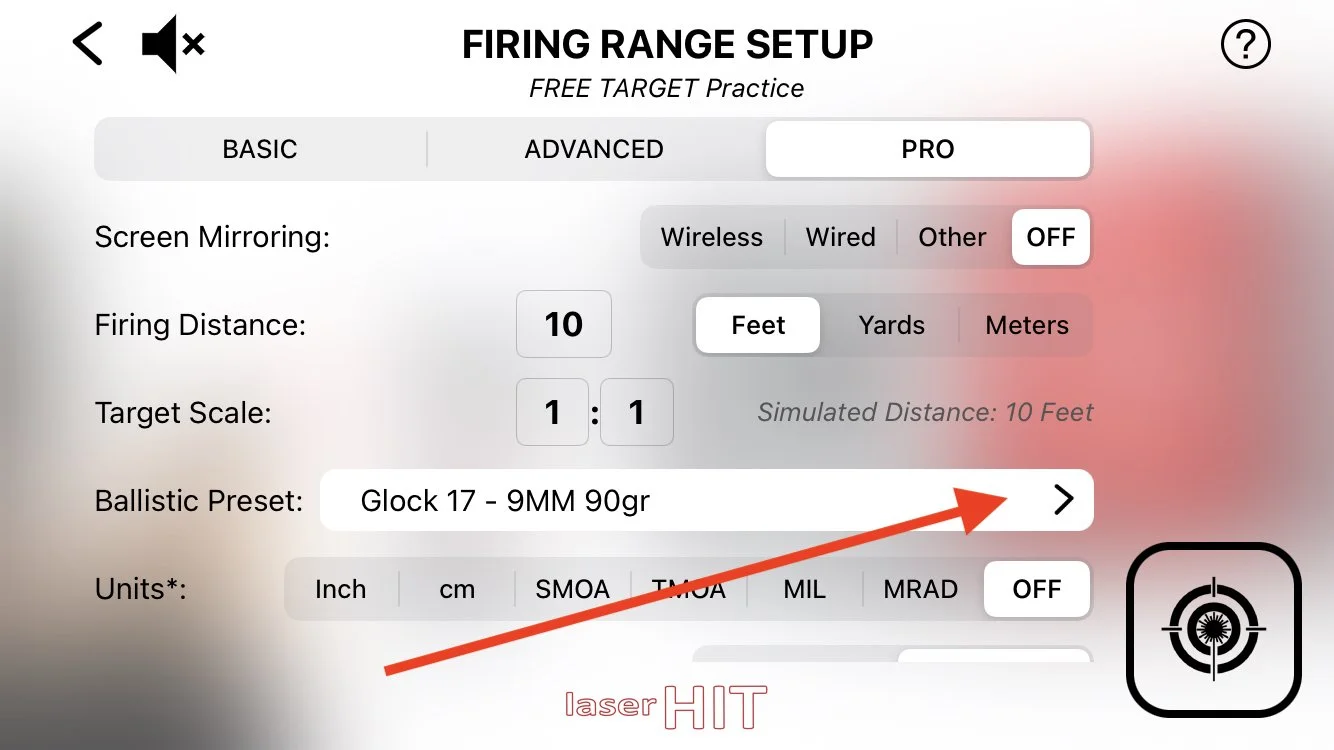1. Tap on Ballistic preset button (Copy) (Copy)