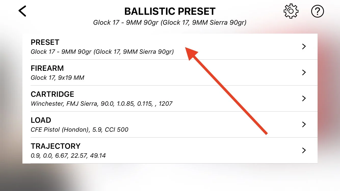 Tap on PRESET button (Copy)