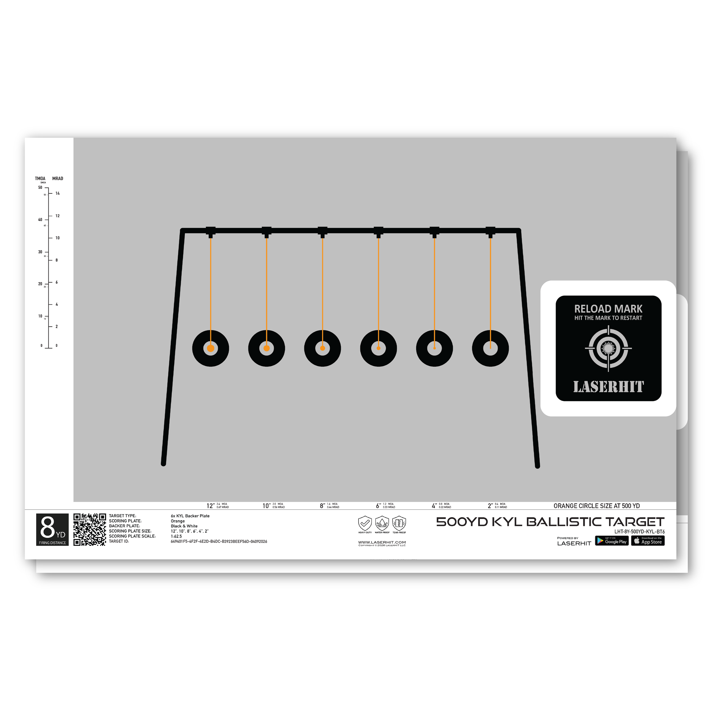 KYL 500YD™ BALLISTIC TARGET SET