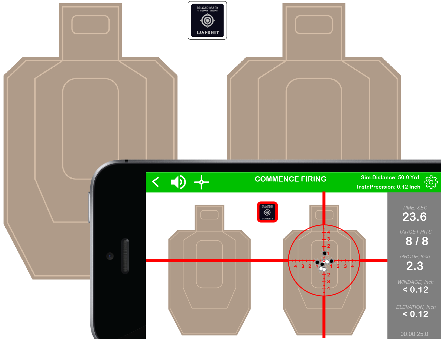 Reload Mark Scaled LaserHIT Targets — LaserHIT - Modern Firearm Training at Home