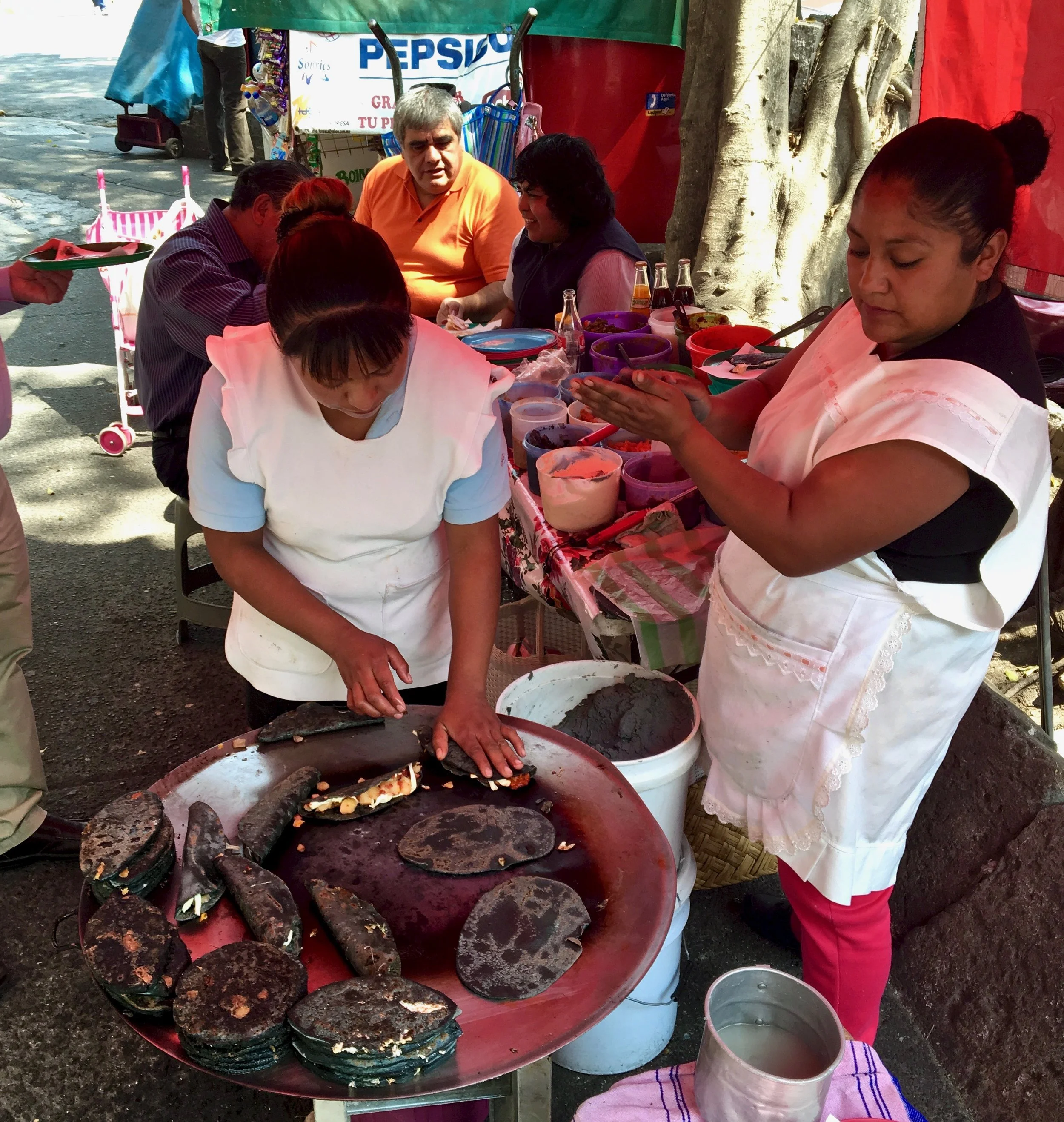 Blue Corn Quesadillas with Chorizo & Potato / Mexico City / ©2016 Melody Jean Moulton