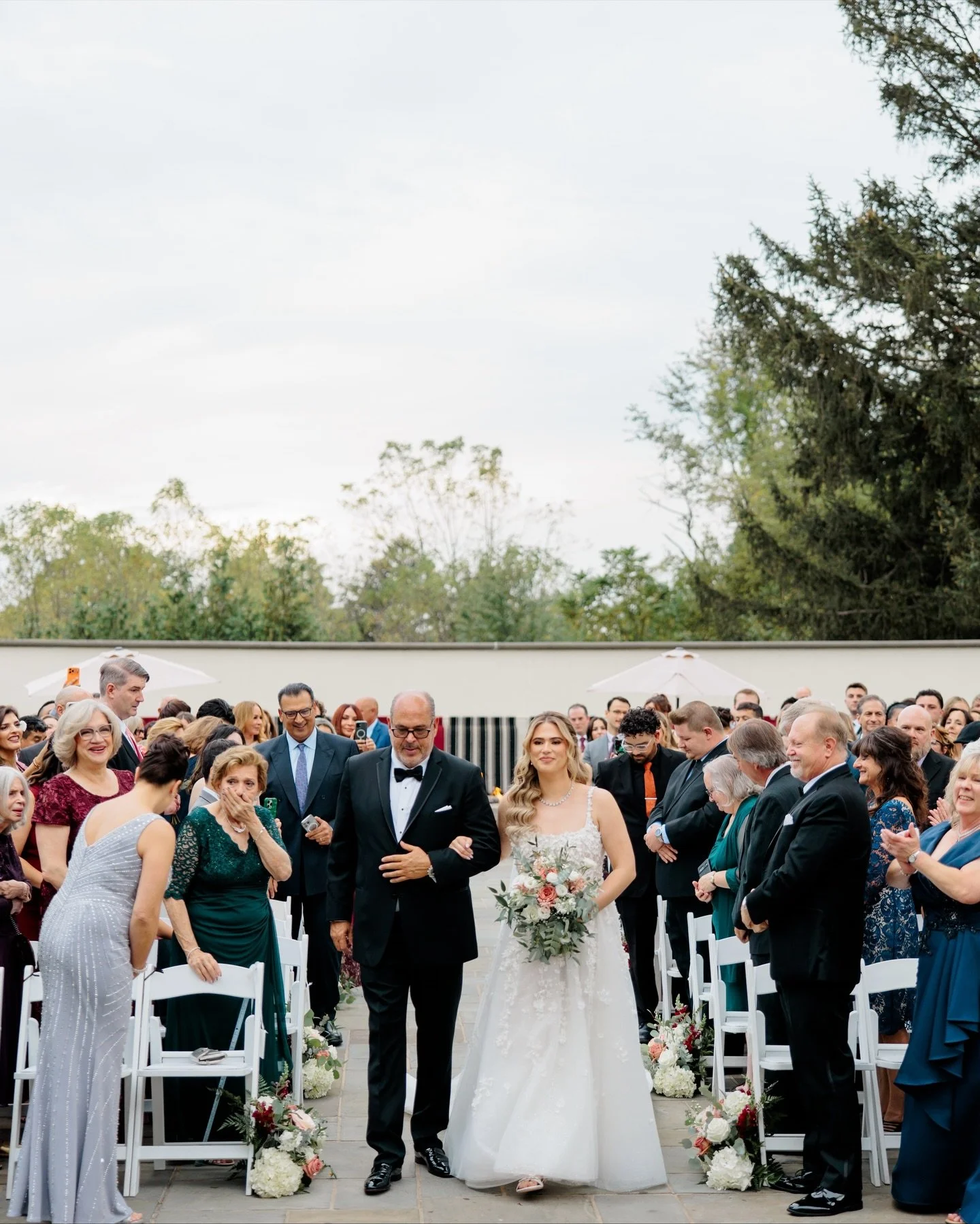 Everyone had all the feels during J&amp;J&rsquo;s wedding ceremony at The Ryland Inn this fall ❤️

Photo @alessandraleephoto
Venue @therylandinn 
Dress @kleinfeldbridal @martinalianabridal 
Florist @atoeevents
Makeup @jaimielatorremakeup
Hair @hairst