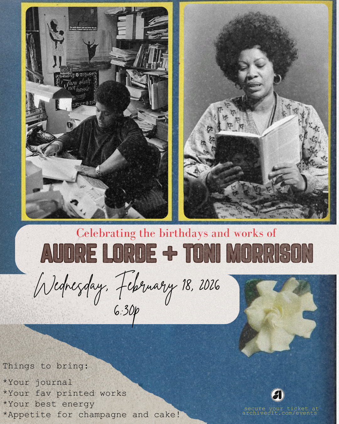 Birthday celebration for Toni Morrison & Audre Lorde