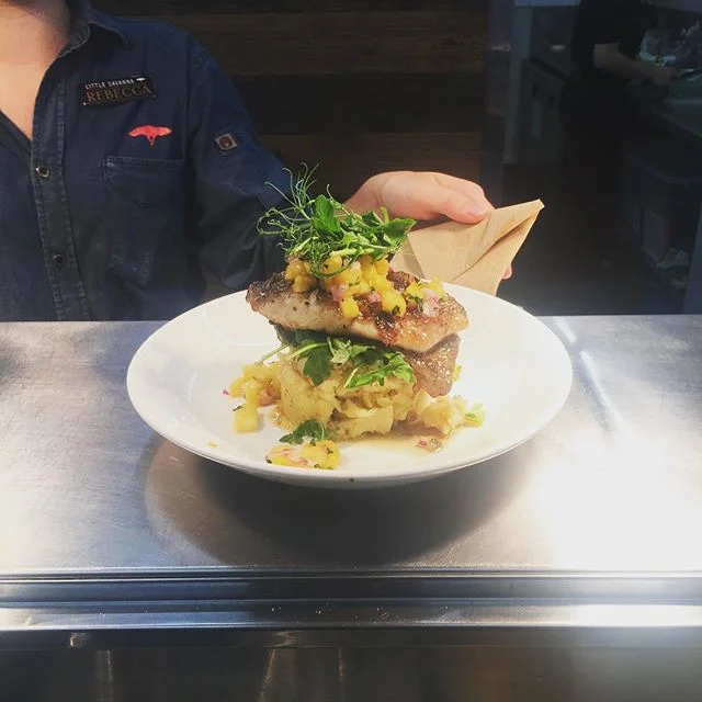 Tonight’s Fish of the Day! Snapper Pan-seared in a Jerk sauce, served on a Kumara & Apple Crush, Rocket and a Pineapple Salsa. Come in and give it a try!