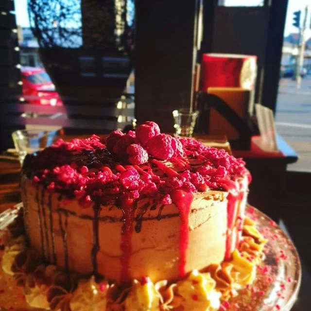 Feel like something sweet? Why not come in and have a slice of this beautiful Chocolate, Nutella & Raspberry cake! 🍰🍰🍰