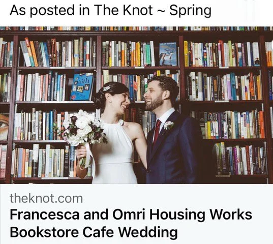 A Starry Night wedding at Housing Works Bookstore Café.