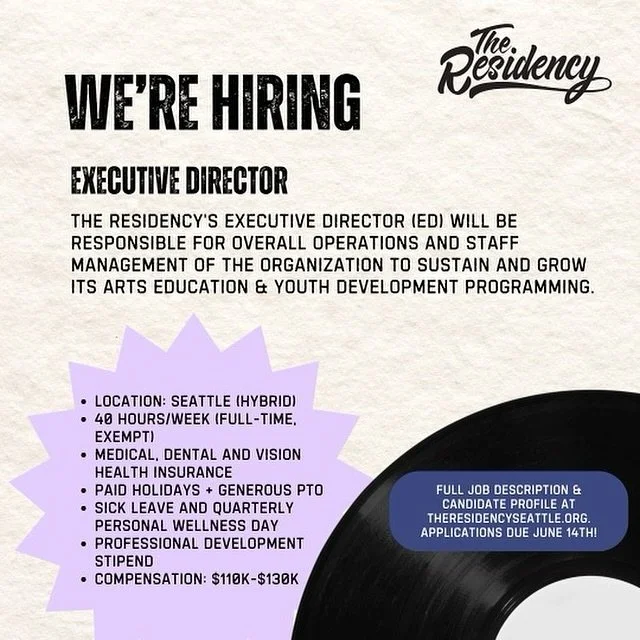 We&rsquo;re Hiring! The Residency is seeking an Executive Director to lead us into a new chapter of growth ☘️

We&rsquo;re excited to connect with motivated arts education and youth development professionals to find an inspiring leader for our commun