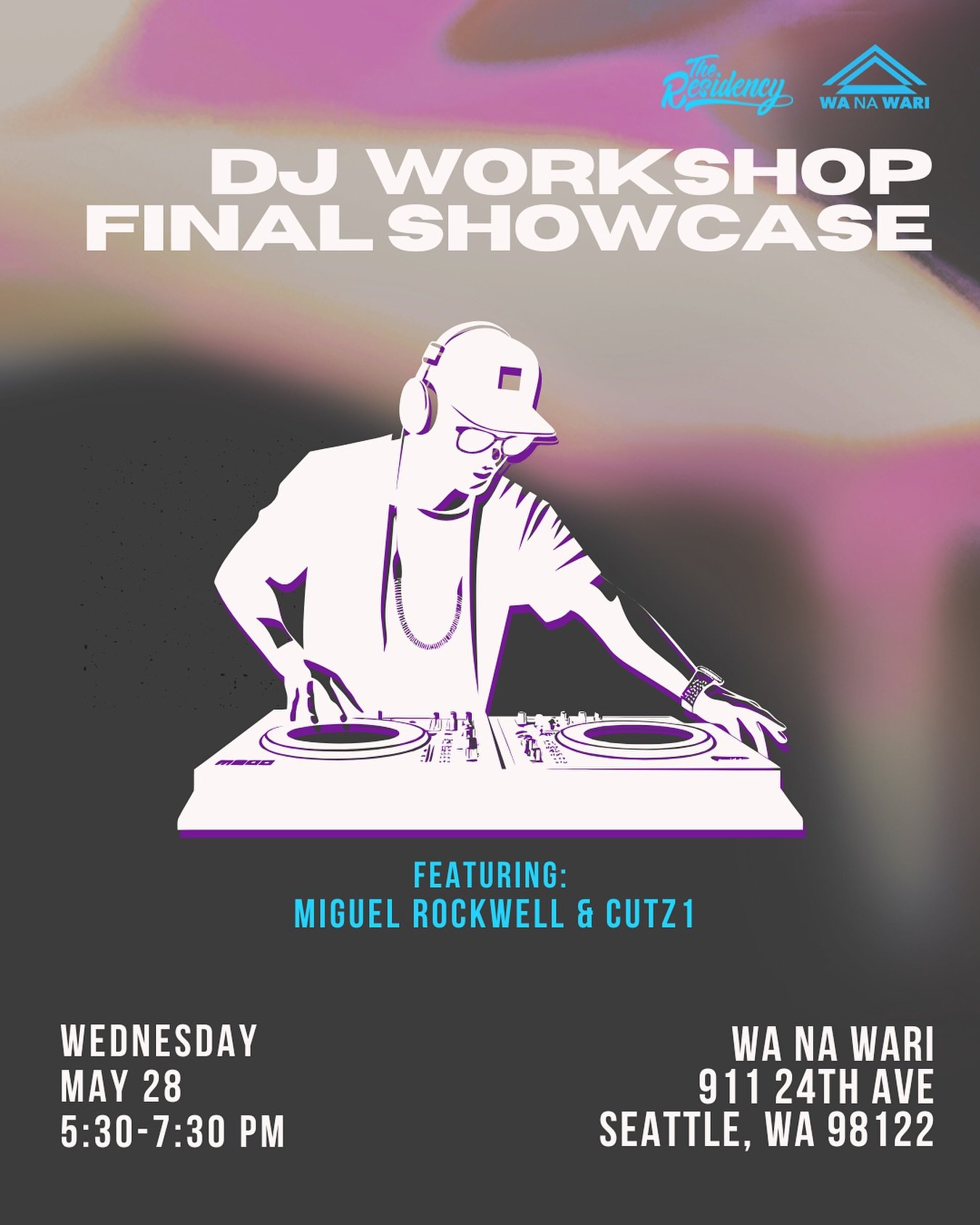 Come and support the next generation of local DJ&rsquo;s! Join us for an evening celebrating the culmination of our 6 week DJ Workshop 🎧

5:30-7:30PM
Wa Na Wari
911 24th Ave
Seattle, WA 98122

RSVP link in bio