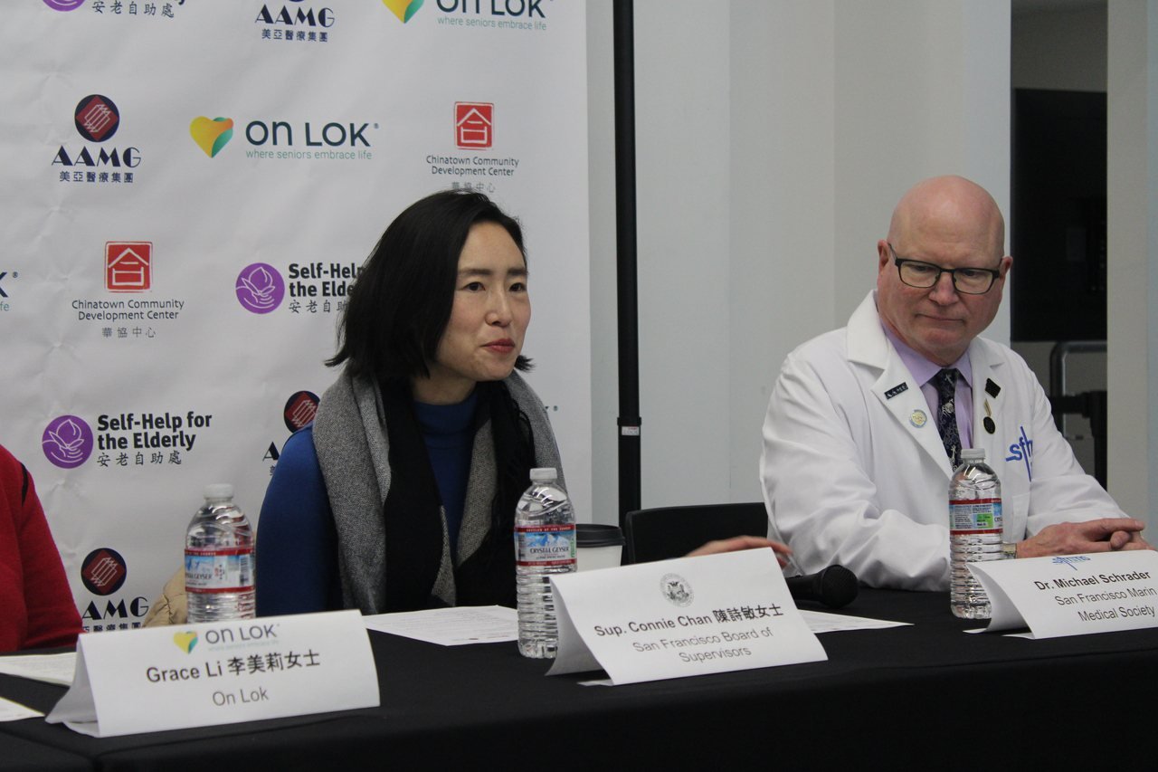 Superviser Connie Chan at the "Honor, Love, Respect our Seniors" campaign event