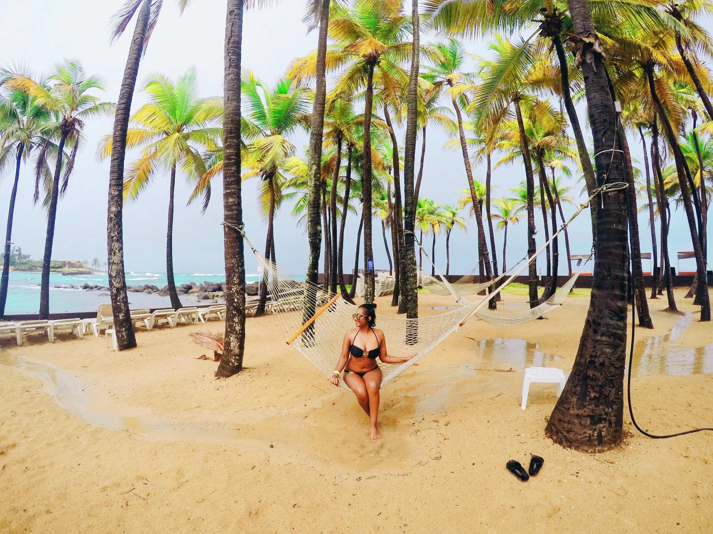 Stayin at a hotel with a private beach. -San Juan, Puerto Rico