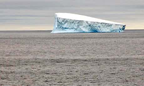 Our first proper iceberg, serene on the very calm ocean. Photograph: Helen Czerski