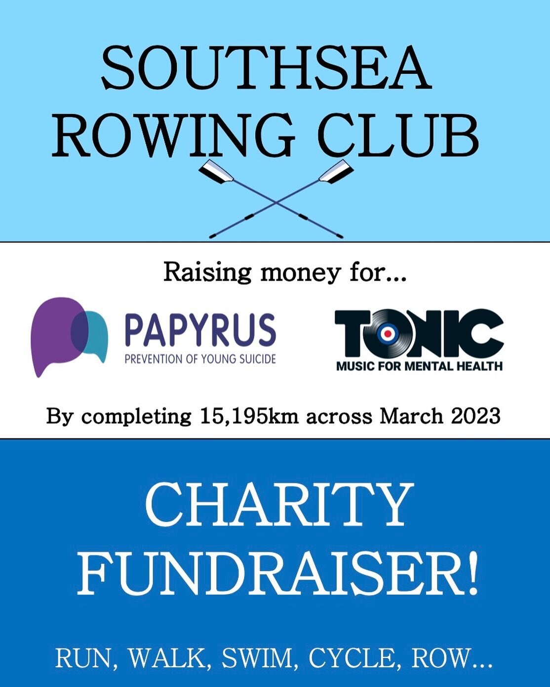 Southsea Rowing Club are completing the distance between England and Australia (15,195km!!) to raise money for two incredible charities supporting mental health. Help us by joining us or donating via the links below 🥳🚣🏽&zwj;♀️💪🏼