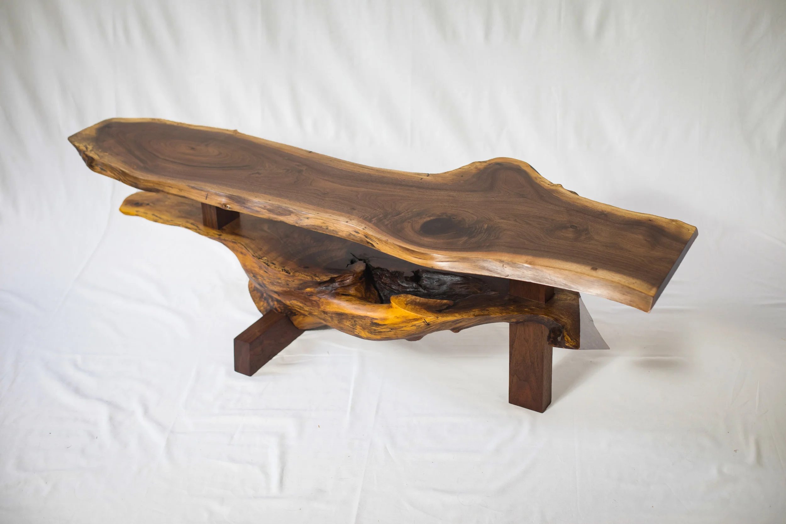 Walnut 2-Tier Coffee Table