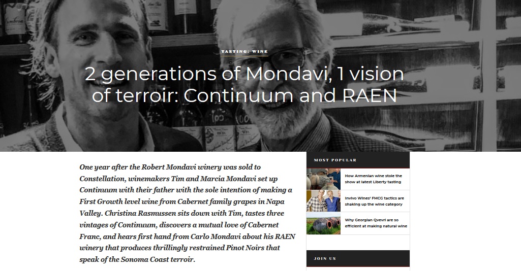 Tim and Carlo Mondavi: Continuum + RAEN