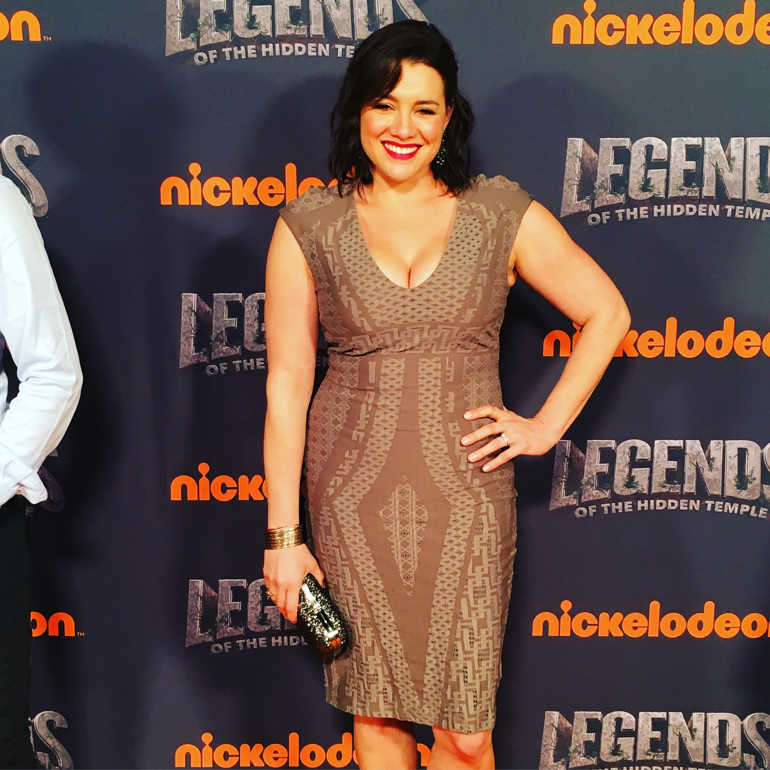 Catia Ojeda on the red carpet at the premiere of "Legends of the Hidden Temple."