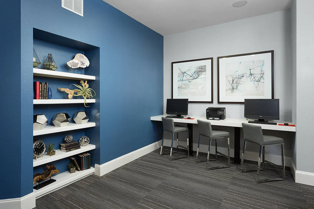 Perfectly normal scene of an apartment community's business center