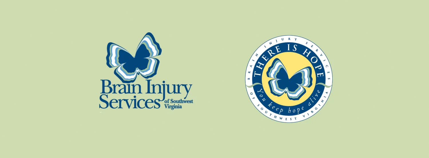  Identity design for Brain Injury Services of Southwest Virginia, with secondary mark used for fundraising materials. 