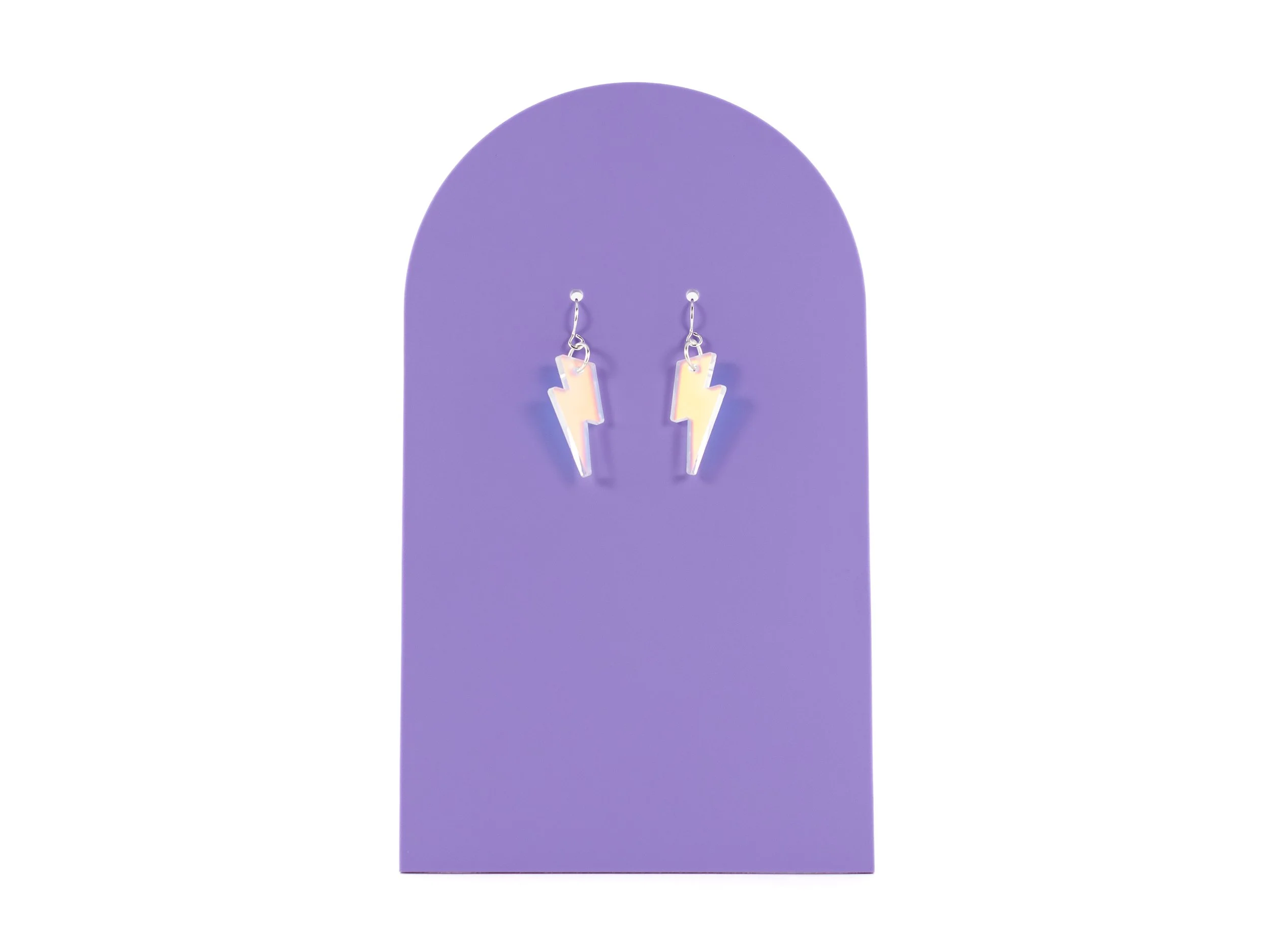 "Mini" Iridescent Acrylic Lightning Bolt Earrings