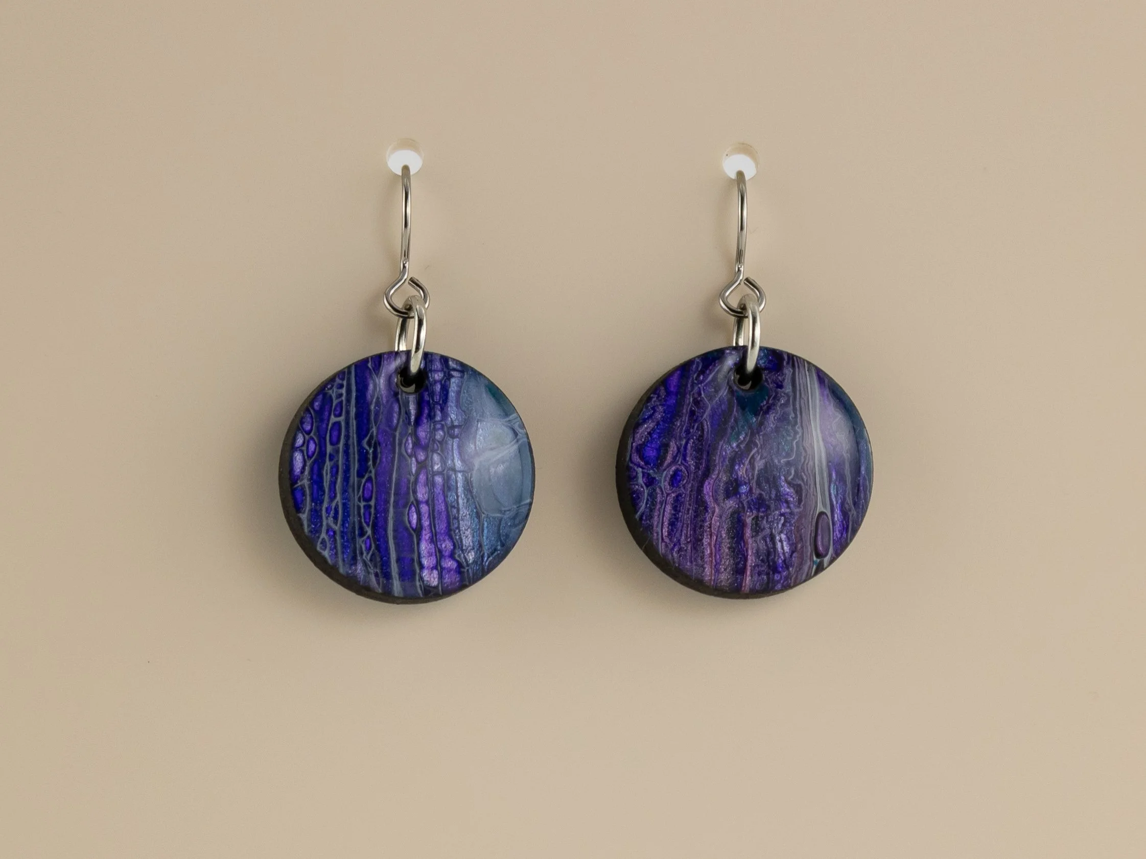 Hand Painted Small Circle Earrings
