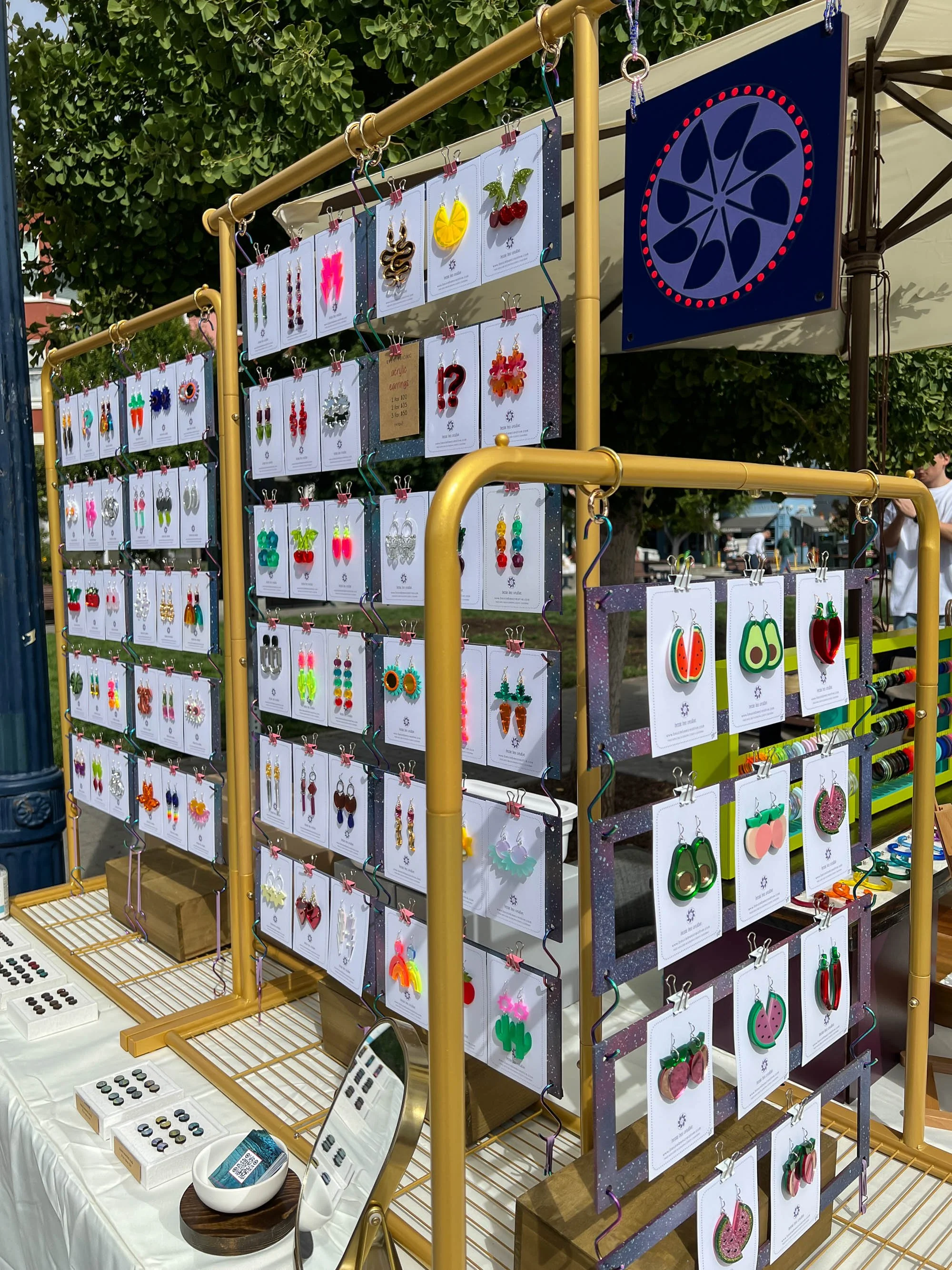 acrylic earrings, alternative display (no tent)