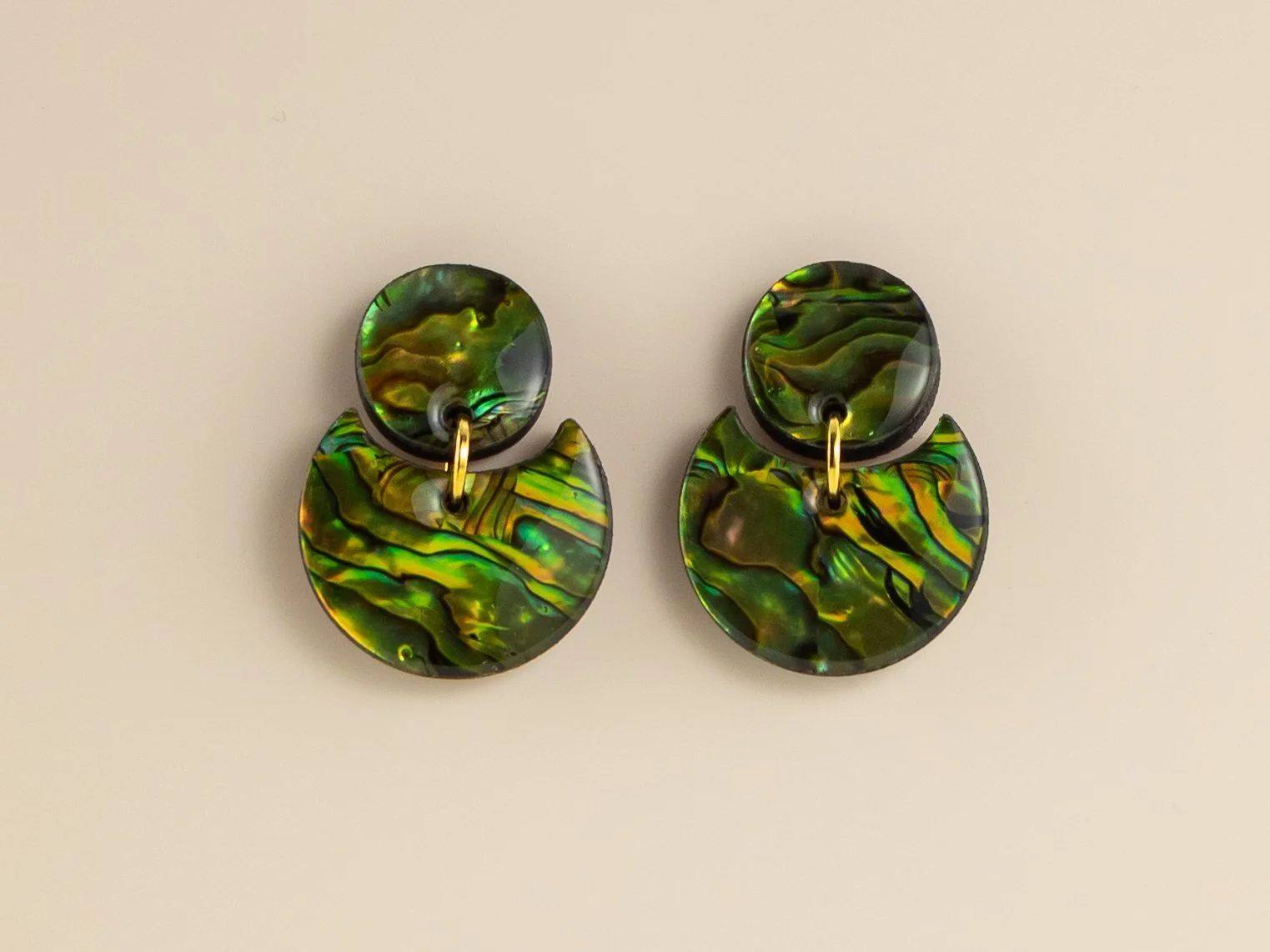 Peridot Abalone Crescent Stud Earrings-2.jpg