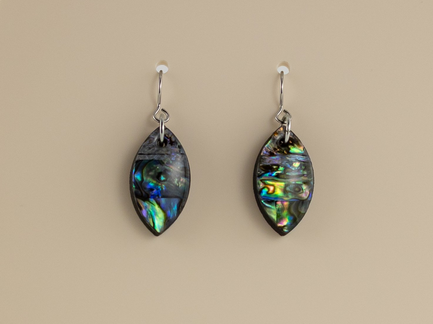 Opal Natural Abalone Shell Small Petal Earrings