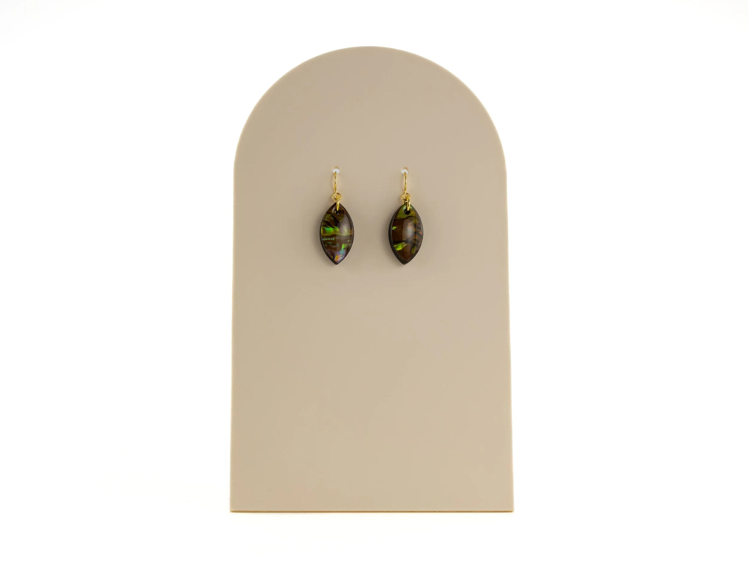 Tiger Eye Abalone Small Petal Earrings-1.jpg