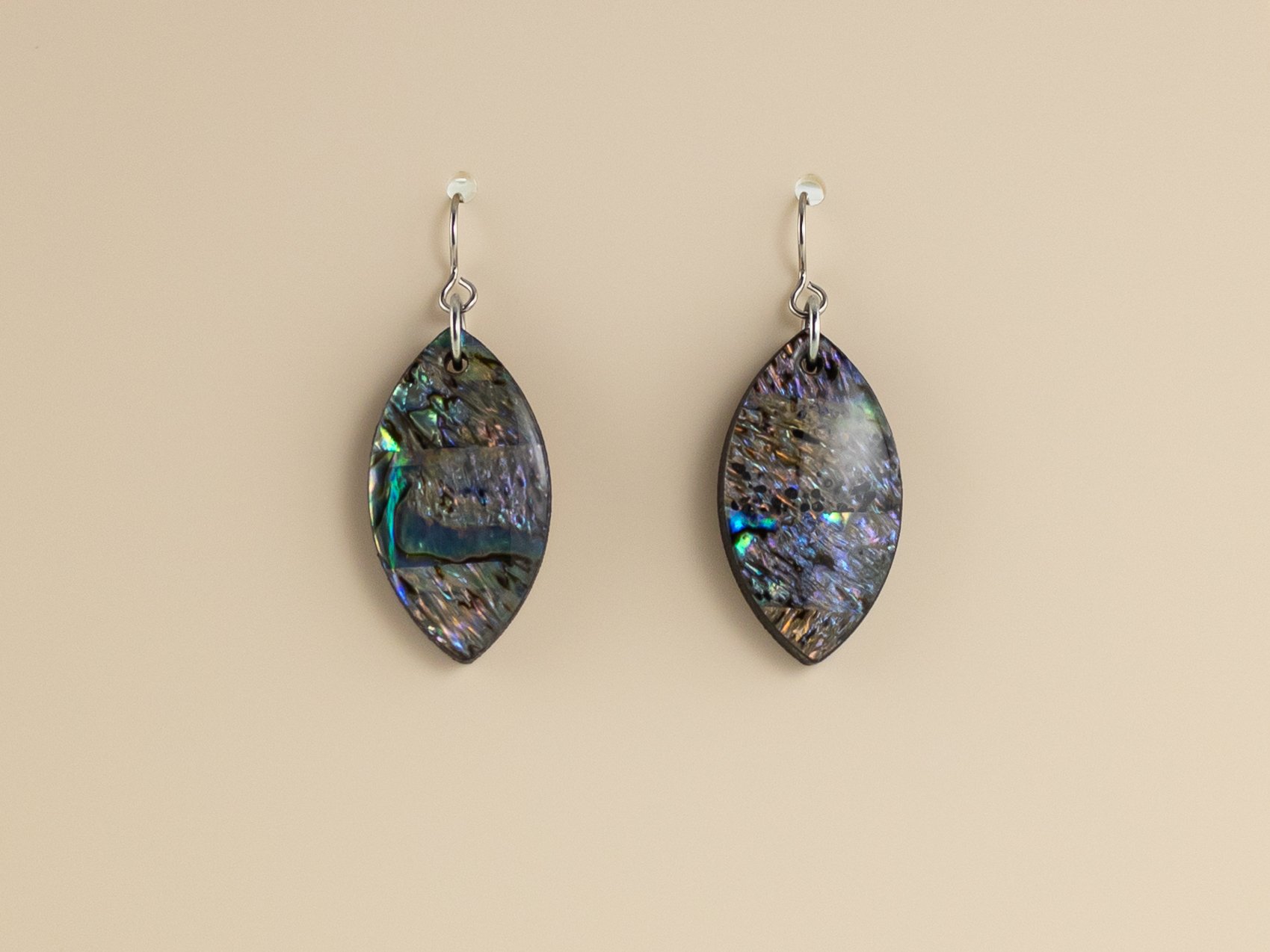Opal Natural Abalone Large Petal Earrings